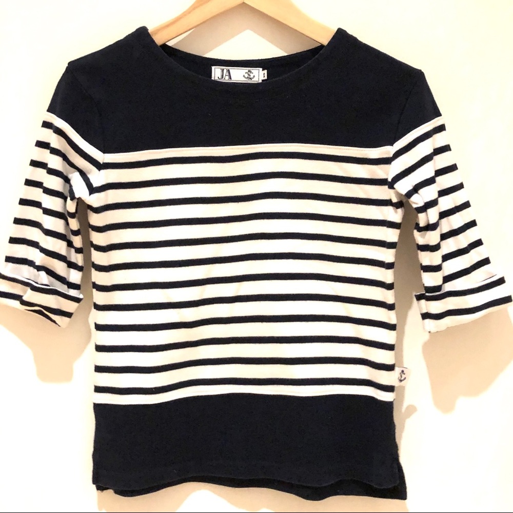 Sweet Boatneck striped navy shirt 3/4 sleeves